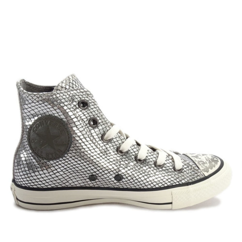 CONVERSE HI-TOP SILVER SNAKESKIN SNEAKER HI TOPS